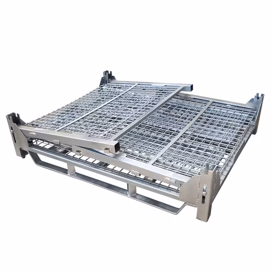 Lockable Stackable Metal Welded Wire Mesh Container Steel Storage Cage