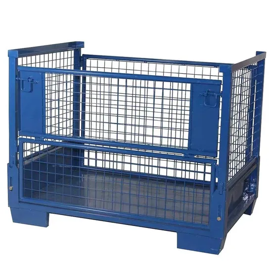 High Bearing Collapsible Galvanized Wire Mesh Stillage/Cage for Warehouse Storage