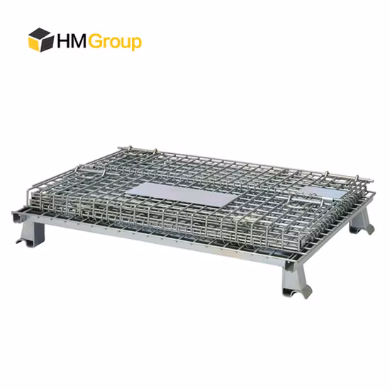 Welded Galvanized Collapsible Stackable Storage Heavy Duty Portable Shipping Steel Wire Mesh Cage Containers