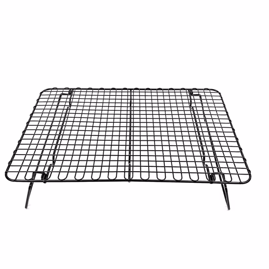 Kitchen Baking Rack Black Household Steel Cake Pastry Doughnut Folding Stackable Baking Cooling Rack