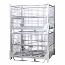 High Bearing Collapsible Galvanized Wire Mesh Stillage/Cage for Warehouse Storage