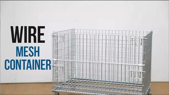 Welded Galvanized Collapsible Stackable Storage Heavy Duty Portable Shipping Steel Wire Mesh Cage Containers
