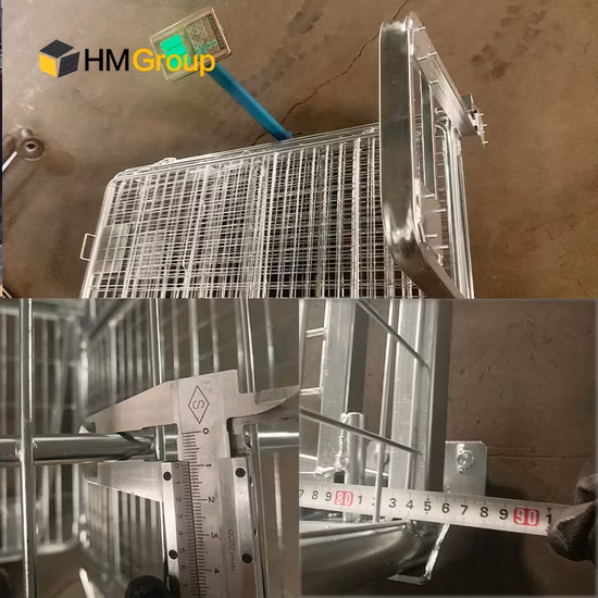 Four Sided Customized Galvanized Transportation Foldable Rolling Metal Storage Cage