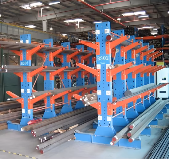 Double Sided Steel Heavy Duty Shelf Metal Selective Warehouse Storage Arm Cantilever Rack