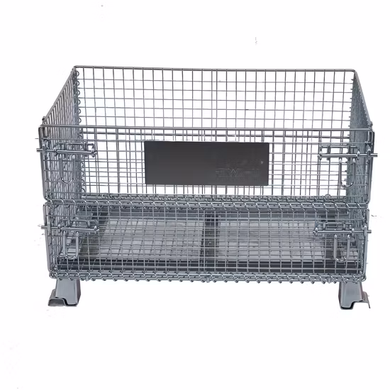 Foldable Metal Wire Storage Cage Stackable Storage Cage China Manufactory