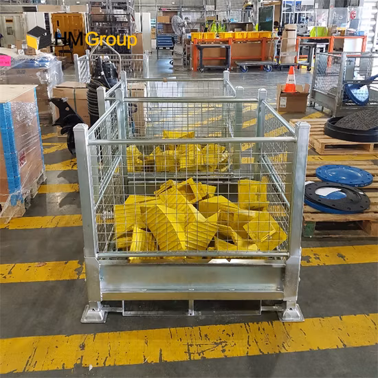 Australia Galvanized Warehouse Stackable Lockable Storage Metal Wire Mesh Stillage Cages