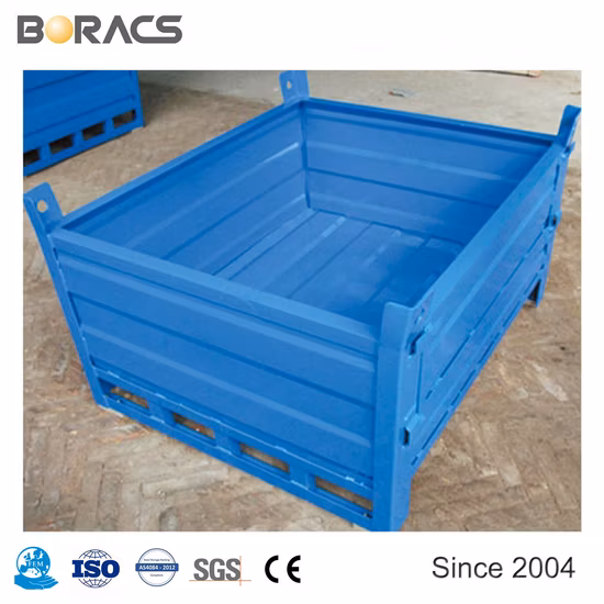 Metal Bin Storage Container Wire Mesh Pallet Crate Foldable Stackable Steel Storage Cage Pallet From Direct Factory