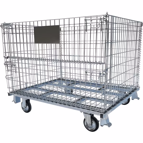 Collapsible Zinc Plated Galvanized Wire Mesh Storage Cage/Wire Mesh Container