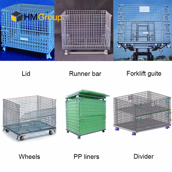 Collapsible Wire Mesh Pallet Box Cage Galvanised