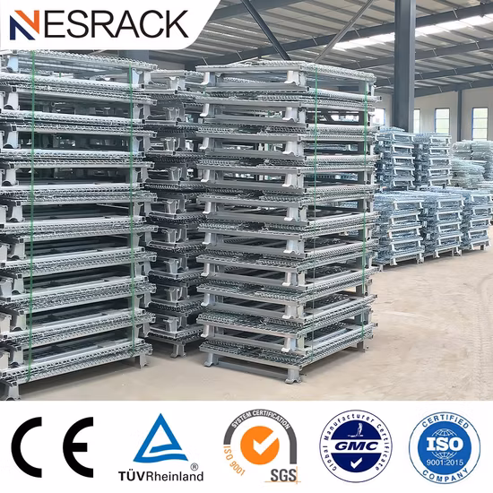 Hml 4 Wheels Collapsible Rolling Cart Wire Security Storage Cage