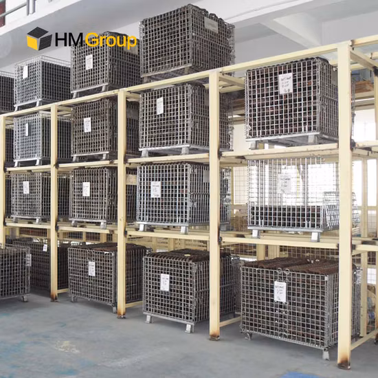 Welded Galvanized Collapsible Stackable Storage Heavy Duty Portable Shipping Steel Wire Mesh Cage Containers